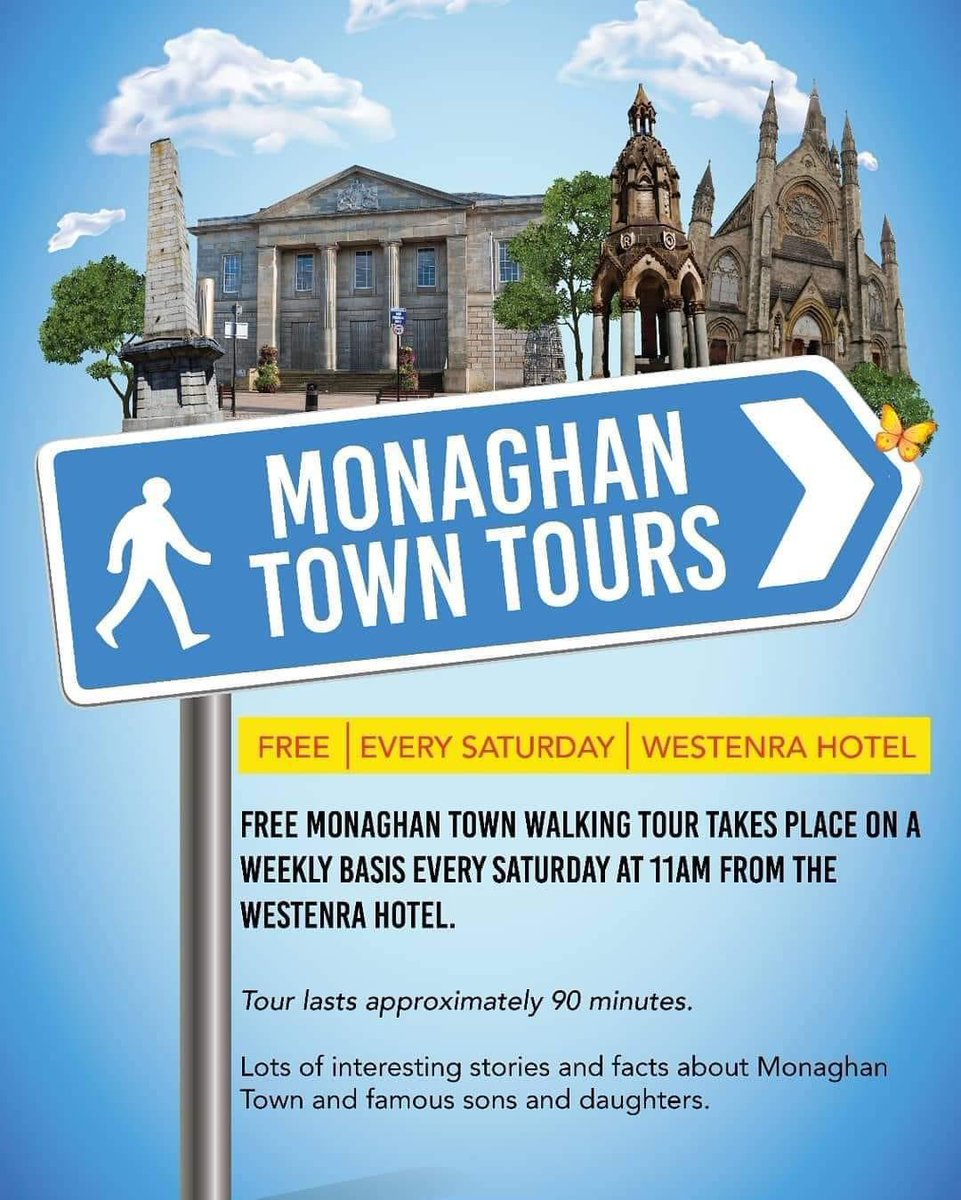 A brilliant way to explore Monaghan Town! ✨ This free guided 90-minute tour runs every Saturday from tomorrow, 30th March, until September. No booking required! #MyMonaghan #keepdiscovering