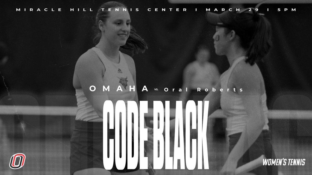 ⬛️Code Black Event⬛️
TONIGHT!! Head to Miracle Hill Tennis Center to watch @OmahaWTEN take on Oral Roberts 🎾
Student-athletes that post a team picture cheering on the Mavs will earn points toward the Mav Cup 🏆