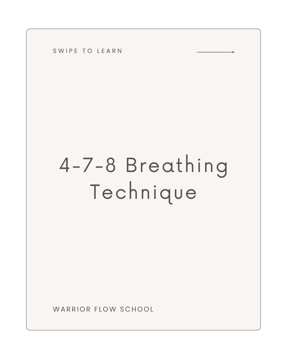warriorflows's tweet image. Discover the 4-7-8 Breathing Technique, a powerful tool to combat anxiety, enhance sleep, and manage stress.

Try it out and share your thought with us!

#WarriorFlow #WarriorFlowSchool #YogaForCommunityOutreach