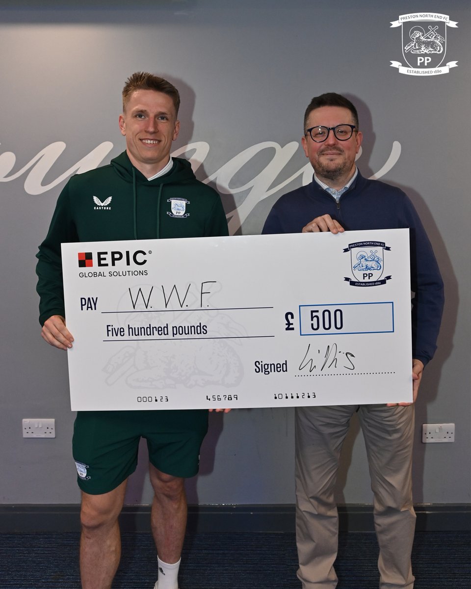 Today's @epicpgc man of the match was Emil Riis. 🔥 Thanks to the man of the match sponsor, £500 will be donated to Emil's chosen charity, @WWF. 🤍 #pnefc