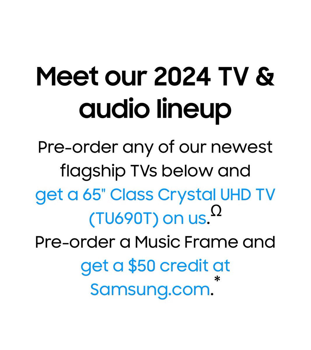 Great deal alert: if you pre-order any of the new flagship Samsung TVs you get a free 65-inch 4K TV

howl.me/clV2Tc9ZBjo (affiliate)