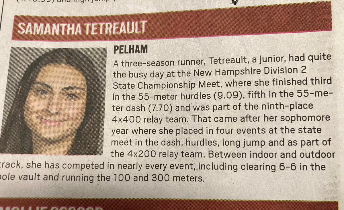 phspythons's tweet image. Congratulations to PHS junior Sam Tetreault for making the Lowell Sun 1st Team for Indoor Track. Sam was top 6 in two events at the D2 State Meet.#ProudAD
