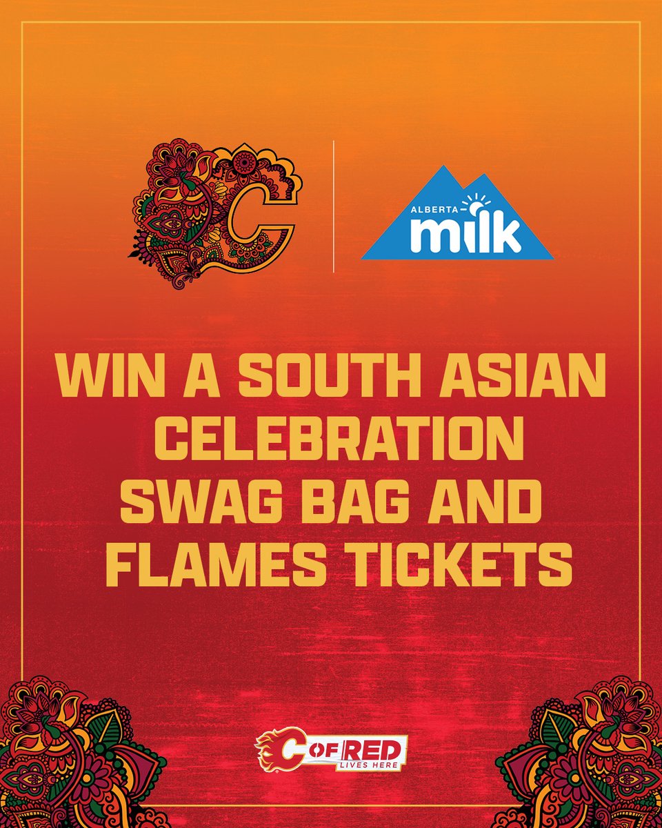 Calgary Flames (@nhlflames) on Twitter photo Enter for your chance to win ๐๏ธ to an upcoming #Flames game and amazing South Asian Celebration merch courtesy of our friends at <a href="/AlbertaMilk/">Alberta Milk</a>!
Entering is simple: RT this post and reply with who you'd like to bring to a game!
We'll randomly draw a winner on Saturday! Enter for your chance to win ๐๏ธ to an upcoming #Flames game and amazing South Asian Celebration merch courtesy of our friends at <a href="/AlbertaMilk/">Alberta Milk</a>!
Entering is simple: RT this post and reply with who you'd like to bring to a game!
We'll randomly draw a winner on Saturday!