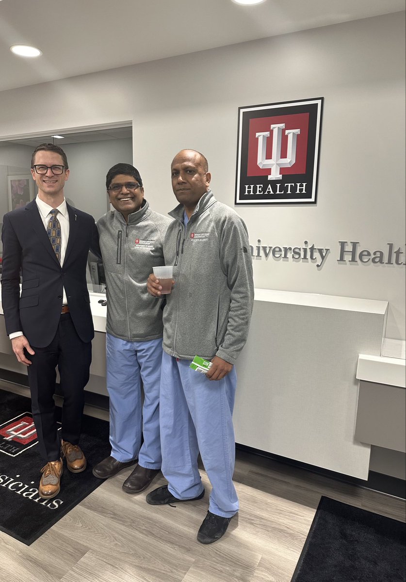 Our vascular surgery patients in Avon , Plainfield and West of Indianapolis will have access to this brand new outpatient office space @IUHealthPhys @IUCVInstitute @IU_Health @IU_Surgery @iu_vascular . So nice to see the new space with integrated vascular lab . @greg_westin