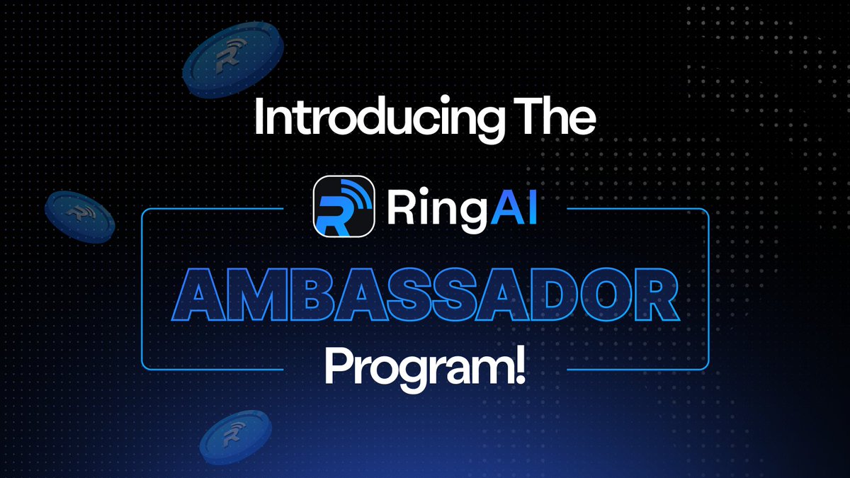 Calling all Ringers! 📞 Introducing the Ring AI Ambassador Program! Earn $ RING by onboarding thousands of Crypto/Web3 Projects to the Ring AI  Platform! App Form below: 👇