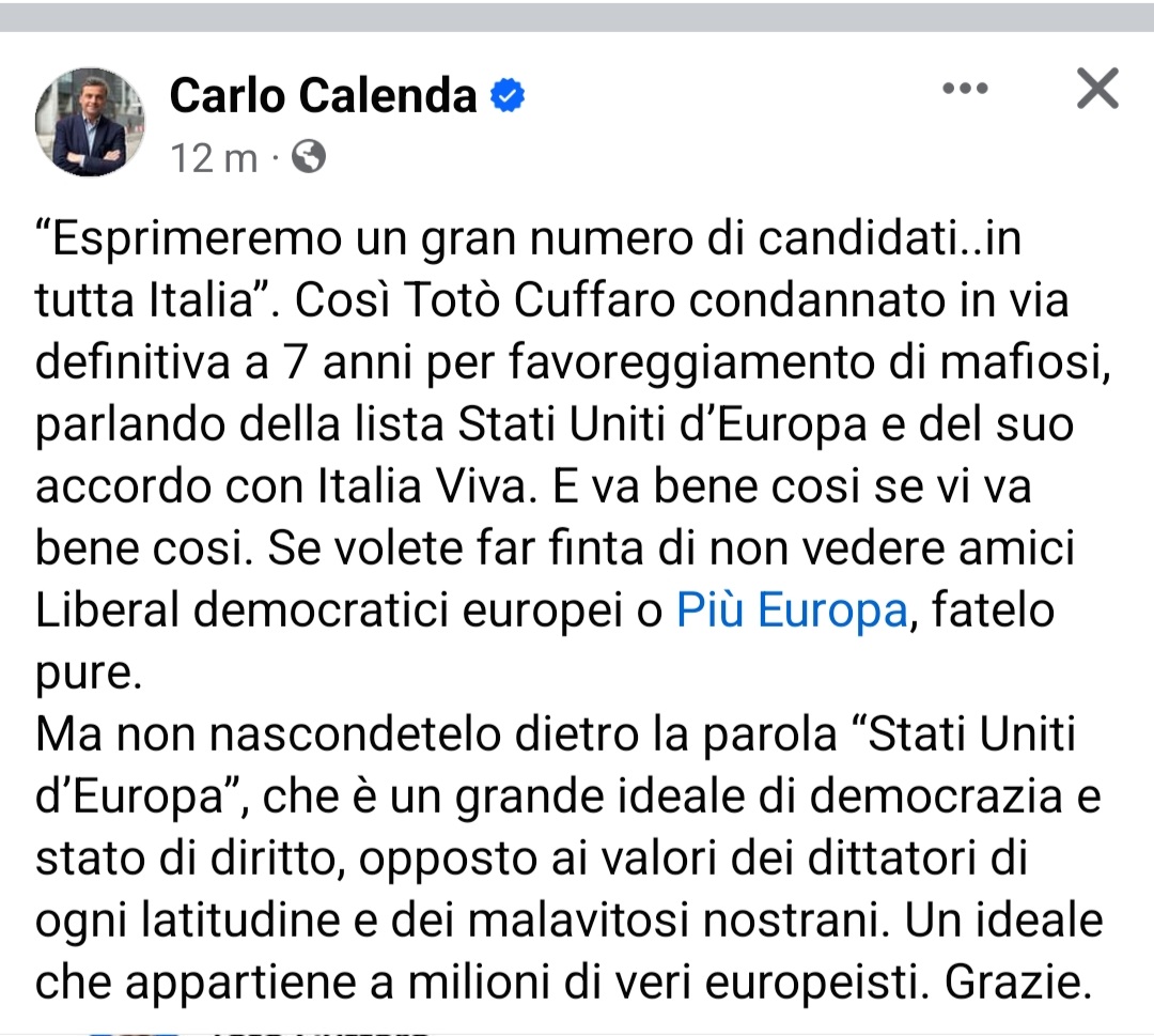 drewviola's tweet photo. Da giorni c'è un grillino mascherato da Calenda che sputa veleno contro @ItaliaViva, @Piu_Europa e il popolo Riformista. Avvisatelo #StatiUnitidEuropa https://t.co/Y2i1OONYwP
