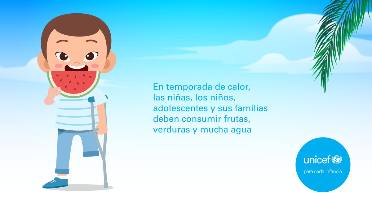 Estos días de mucho calor aprovechá para que las niñas y los niños coman frutas, verduras 🍉🍍🥕 y beban mucha agua. 📌 Te compartimos más consejos para una alimentación sana 👉 uni.cf/3JtpgZ3 #ParaCadaInfancia Salud uni.cf/3JtpgZ3