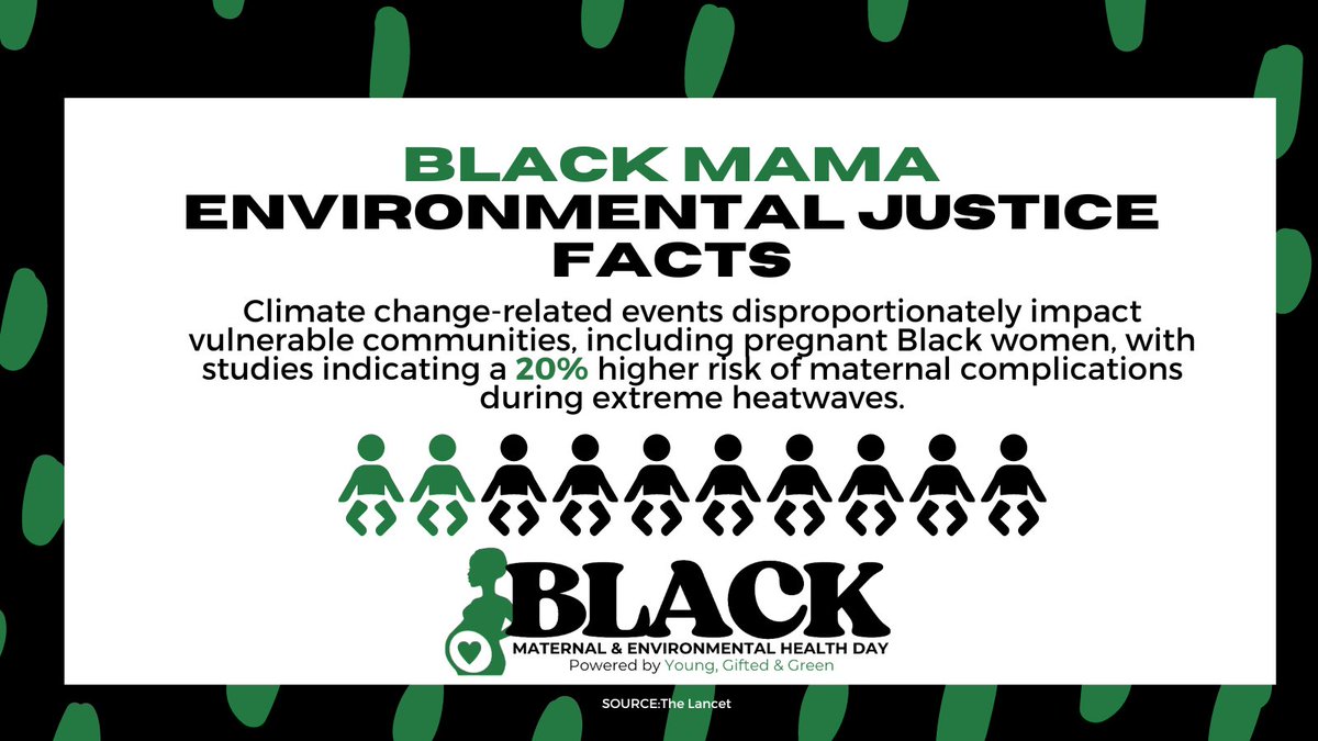 #ClimateChange related events have a disproportionate effect on pregnant Black women. Studies show a 20% higher risk of maternal complications during extreme heatwaves. Join us for #BMEHDay 4/4/24! Learn more at: bit.ly/bmehday #BlackMaternalHealth #ClimateJustice