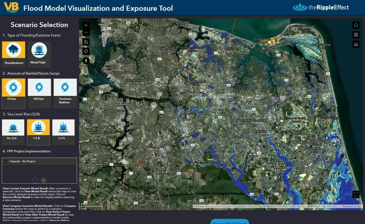 🎉 The City has been recognized as a 2024 CIO 100 award winner for its Flood Model Visualization & Exposure Tool! It is designed to inform residents about flood exposure risks before and after the completion of Flood Protection Program projects. More at bit.ly/3TSqd5L.