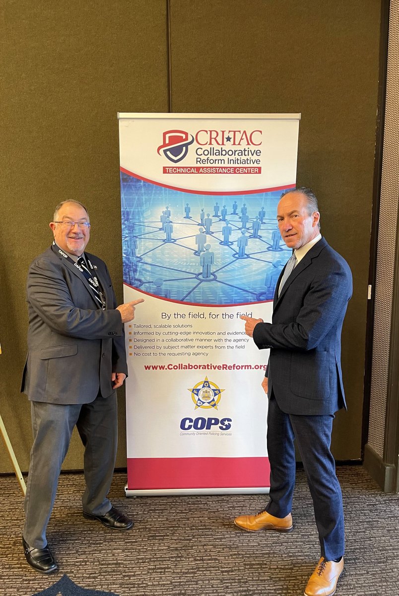 The IACP thanks @COPSOffice and Director Hugh T. Clements Jr. for continued support of the CRI-TAC and the policing profession. Through CRI-TAC, over 1,000 agencies have received tailored training and technical assistance. theiacp.org/projects/colla…