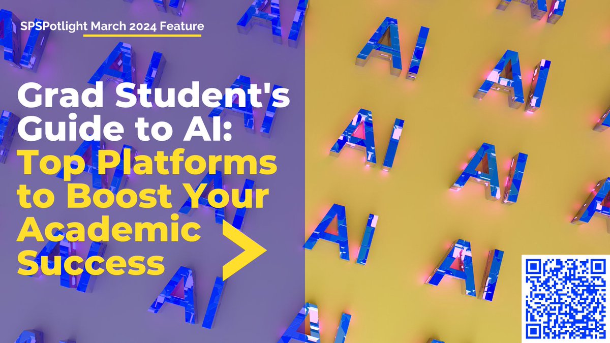 Check out @SPSPNews March SPSPotlight feature by @SPSPGSC co-editor @lourdes_mestre reviewing an array of AI platforms for #graduatestudents: Grad Student's Guide to #AI: Top Platforms to Boost Your Academic Success
#ArtificialIntelligence #ChatGPT #SPSP
spsp.org/news/newslette…