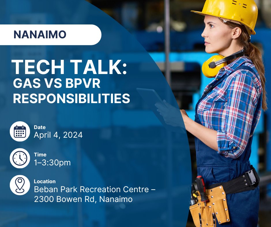 Navigating Gas and BPVR responsibilities doesn't have to be complex. Join us in Nanaimo on April 4 for a deep dive into permit requirements, regulated work, and inspection types. Secure your spot now: hubs.li/Q02pp3gT0