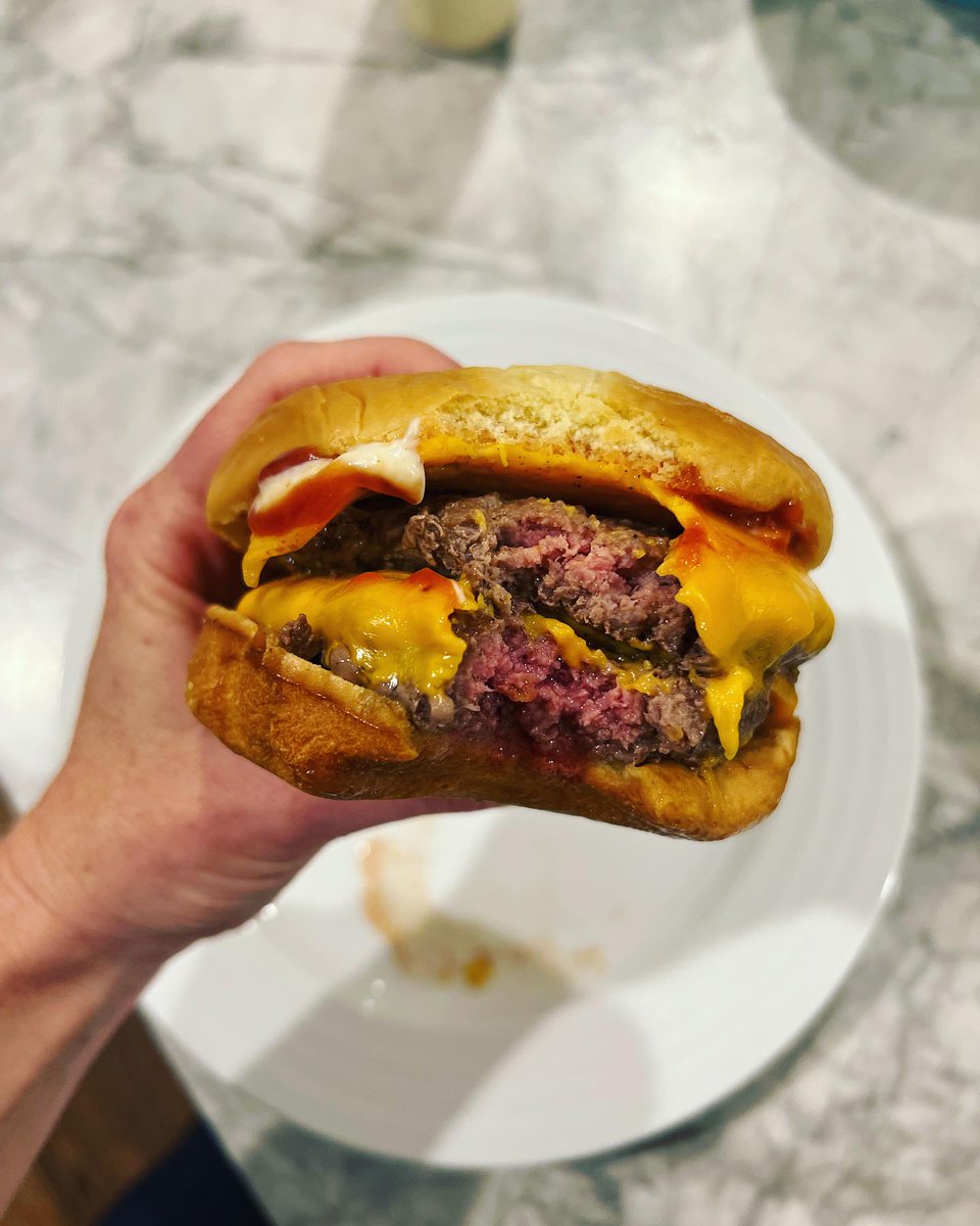 Available in the frozen section at #CrystalCityWine ...

True 17th Century American Heritage Beef w/ truly '50s style processed Cheez! 😂 Don’t judge. Double stack, double the fun. 🍔🍔🍔 #chapelhillfarm #heritagebeef #bestburger #burgerlove #ShopLocal #buylocal #supportlocal