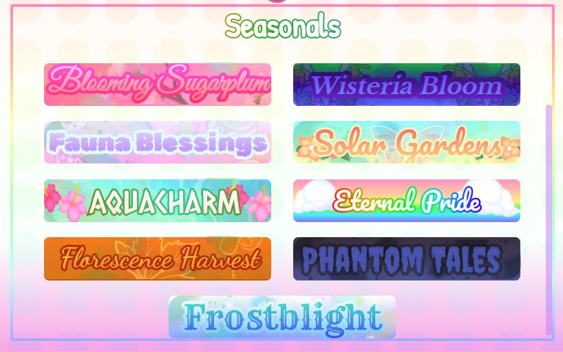 🎀Influencers leaks for the upcoming @PlayRK2 update! Now you will have the ease of separating seasonal items and unique item categories! Clarifying: 'Blooming Sugarplum' is the combination of Valentines + Lunar new Years + Black History Month Items!