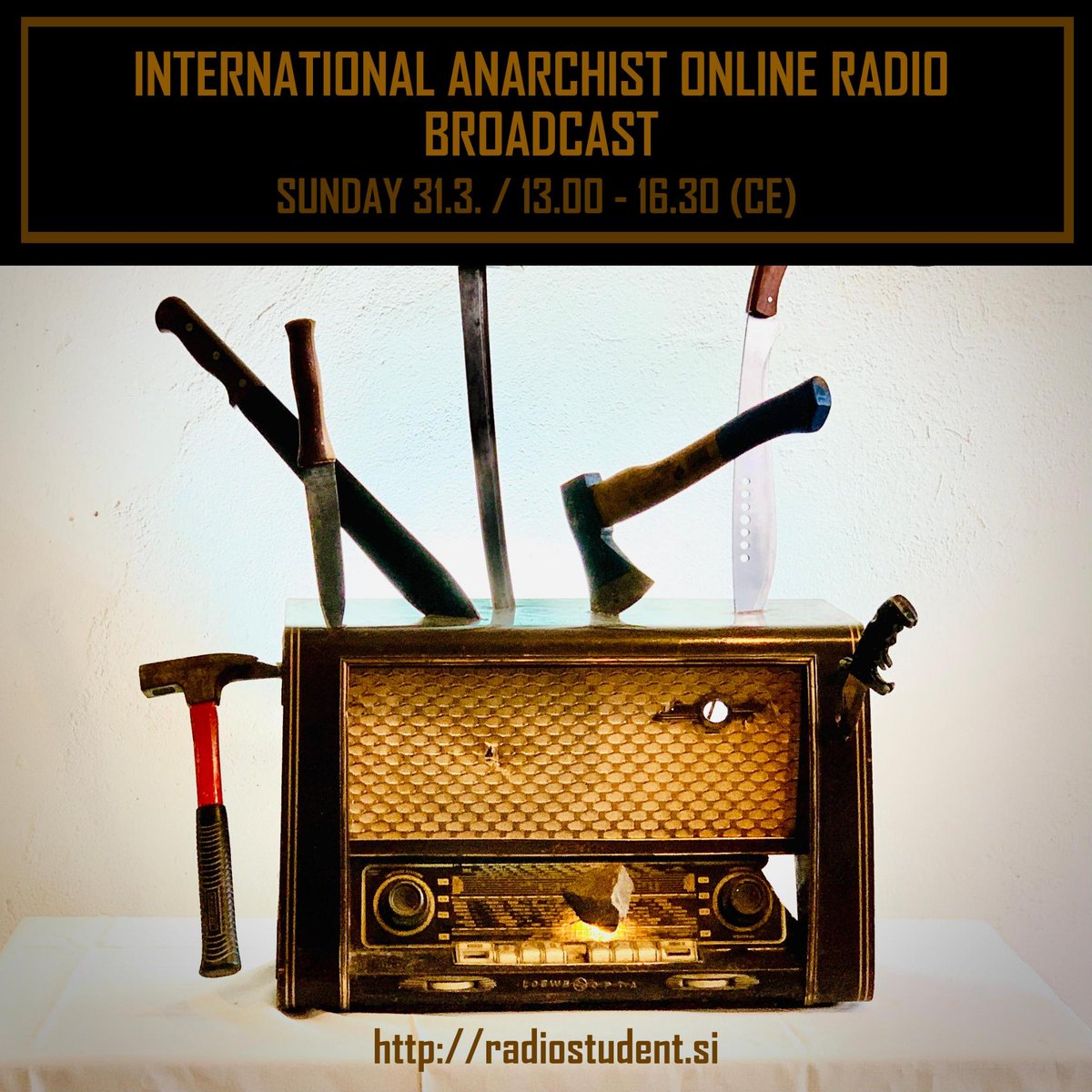 Sunday, March 31 from 13 - 16:30 Central European Time (8- 11:30am eastern on Turtle Island), hear from A-Radio Network projects around so-called Europe, Chile & little old us discussing (mostly in English but also Spanish) & reporting on various topics! radiostudent.si/druzba/crna-lu…