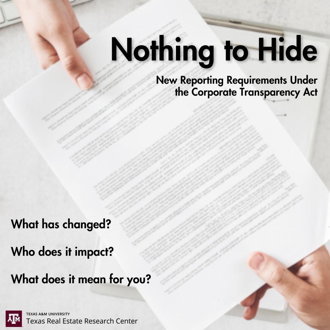 There is 'Nothing to Hide' if you hunt for the new Corporate Transparency Act reporting requirements in our Spring TG: txrec.io/3PiiMSC #CorporateTransparencyAct #TexasRealEstate #TexasRealEstateAdvisors