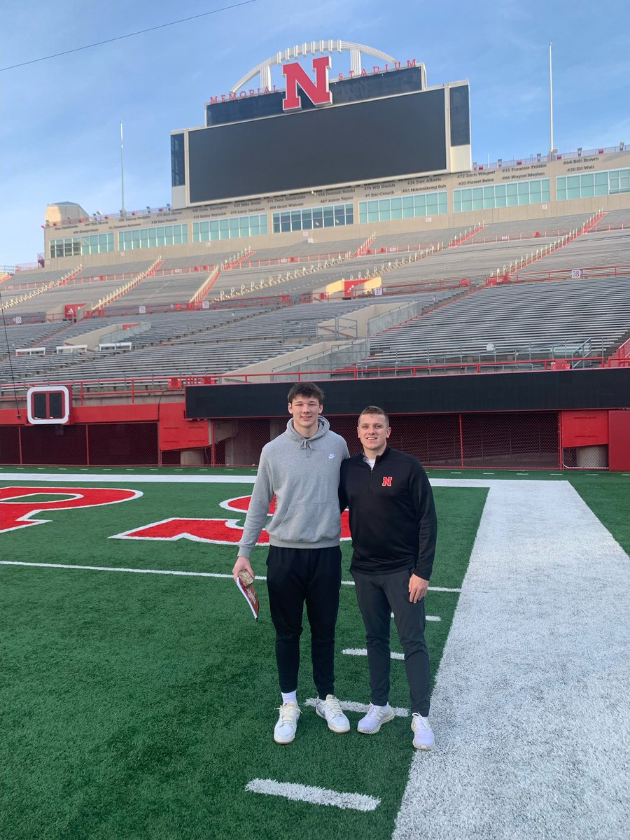 Thank you <a href="/HuskerFootball/">Nebraska Football</a> for the great visit and awesome experience! <a href="/CoachMattRhule/">Matt Rhule</a> <a href="/Coach_Satt/">Marcus Satterfield</a> <a href="/KyleFisherUNL/">Kyle Fisher</a>
