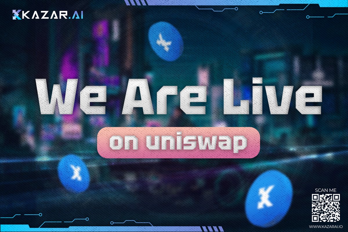 We Are Live On #Uniswap 

dexscreener.com/ethereum/0x485…

#Uniswap #kazarai