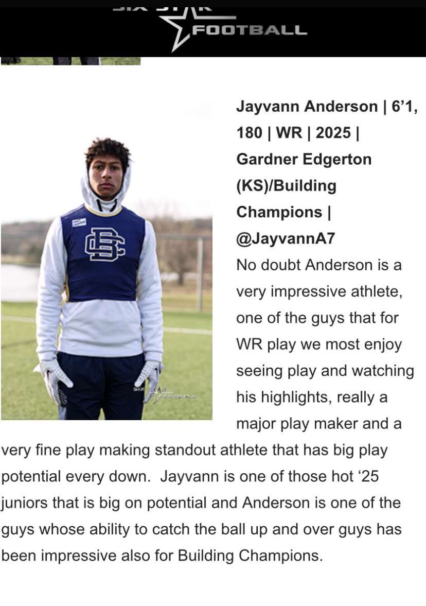 JayvannA7's tweet photo. Thank you @sixstarfootball for the write up!
@Izgonproduce @TateRaboin @CoachJesseOwen 
@BCfootballHF @GETrailblazerFB https://t.co/1fWa0rhKne