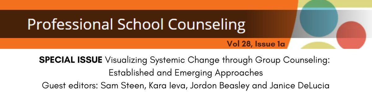 Exciting news on a Friday. Just published--special issue on systemic change through group counseling. journals.sagepub.com/toc/pcxa/28/1a Access the full issue by first logging into your ASCA account. @GeorgeMasonU