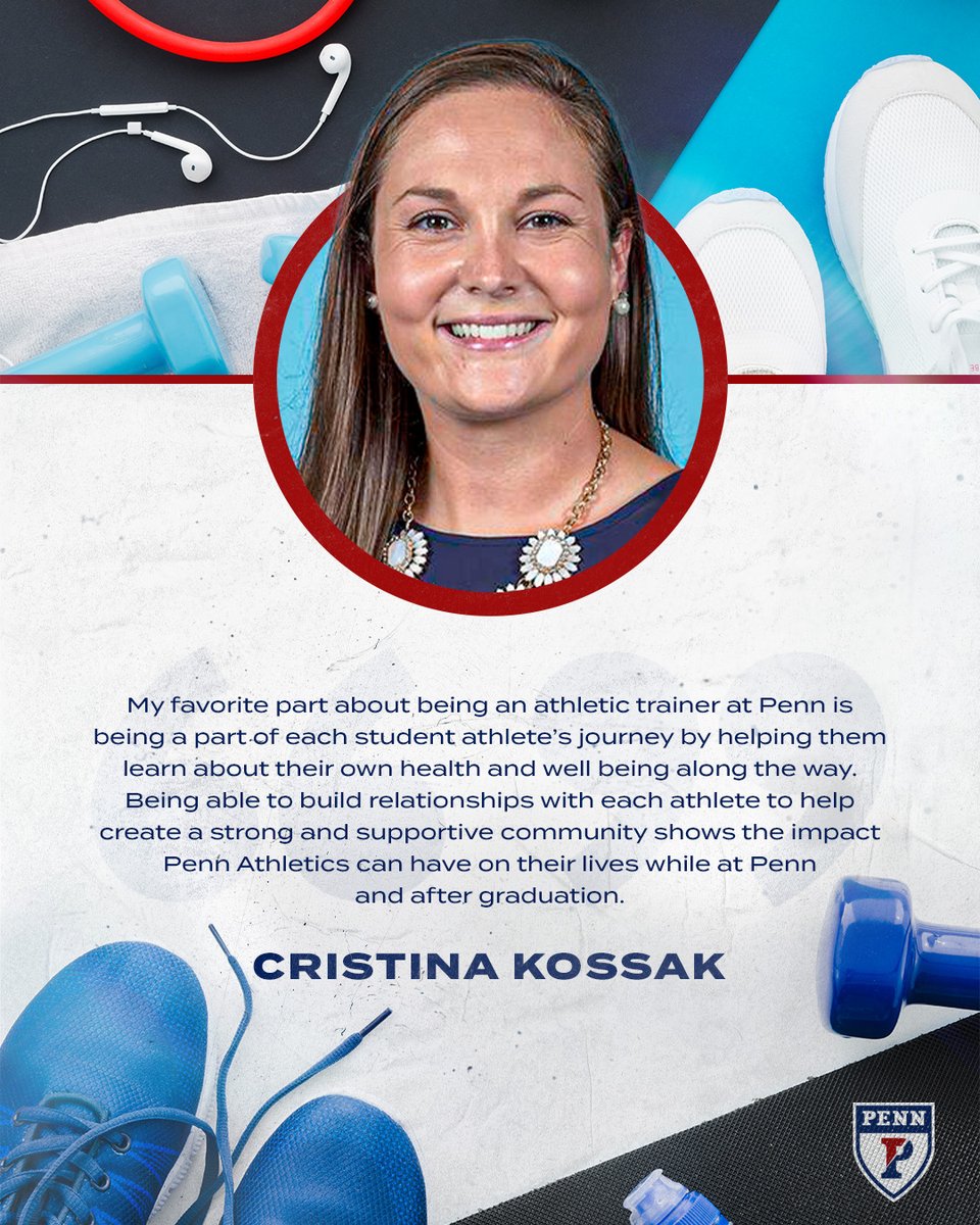 As we close out our celebration of National Athletic Training Month, we honor and appreciate ATs like Cristina Kossak. 👏 @PennFieldHockey, @PennWrestling and @PennSquash are lucky to have Cristina in their corners! #FightOnPenn 🔴🔵 x #NATM2024