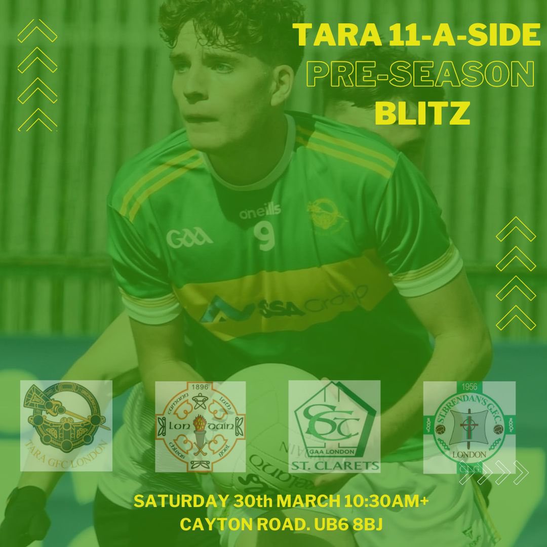 Tara’s will be kicking off the Men’s Pre-Season with an 11-a-side Blitz tomorrow being held at Cayton Road💚💛 10:30 am Saturday 30th March Cayton Road, UB6 8BJ