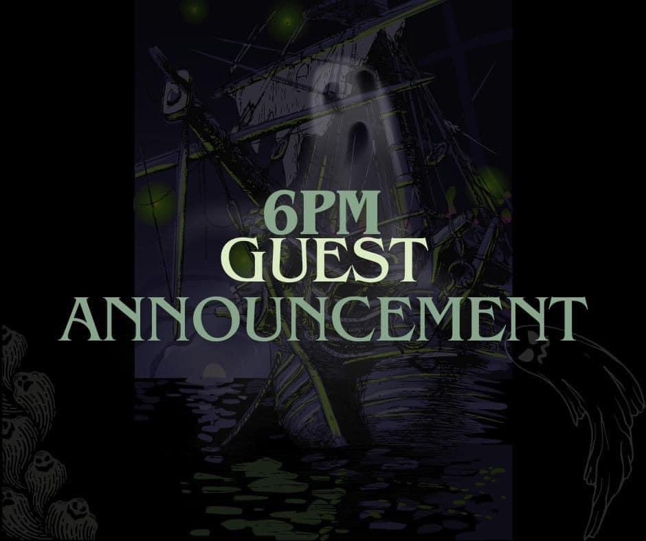 It’s time! Join us at 6pm for a special guest announcement 👻🤫 Who will it be? Wait and see…can you guess the guest?