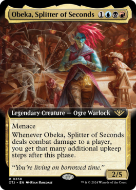 MTGGoldfish's tweet photo. Obeka keeps having very unique effects with multiple extra upkeeps appearing right in the middle of your turn! More previews at https://t.co/tZyxhiMN34

Source: https://t.co/WWlow6f2td
🎨: @rpancoast_art https://t.co/y2ft1vvLPk