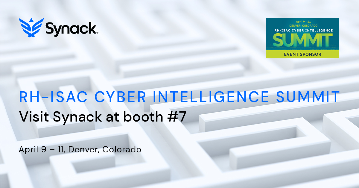 Do you have plans to attend @RH_ISAC in Denver? If so, you can catch Synack at booth #7! Stop by to speak with Synack representatives and grab some swag while you’re there. For more info on the agenda and how to register, visit here: hubs.ly/Q02rbr7N0