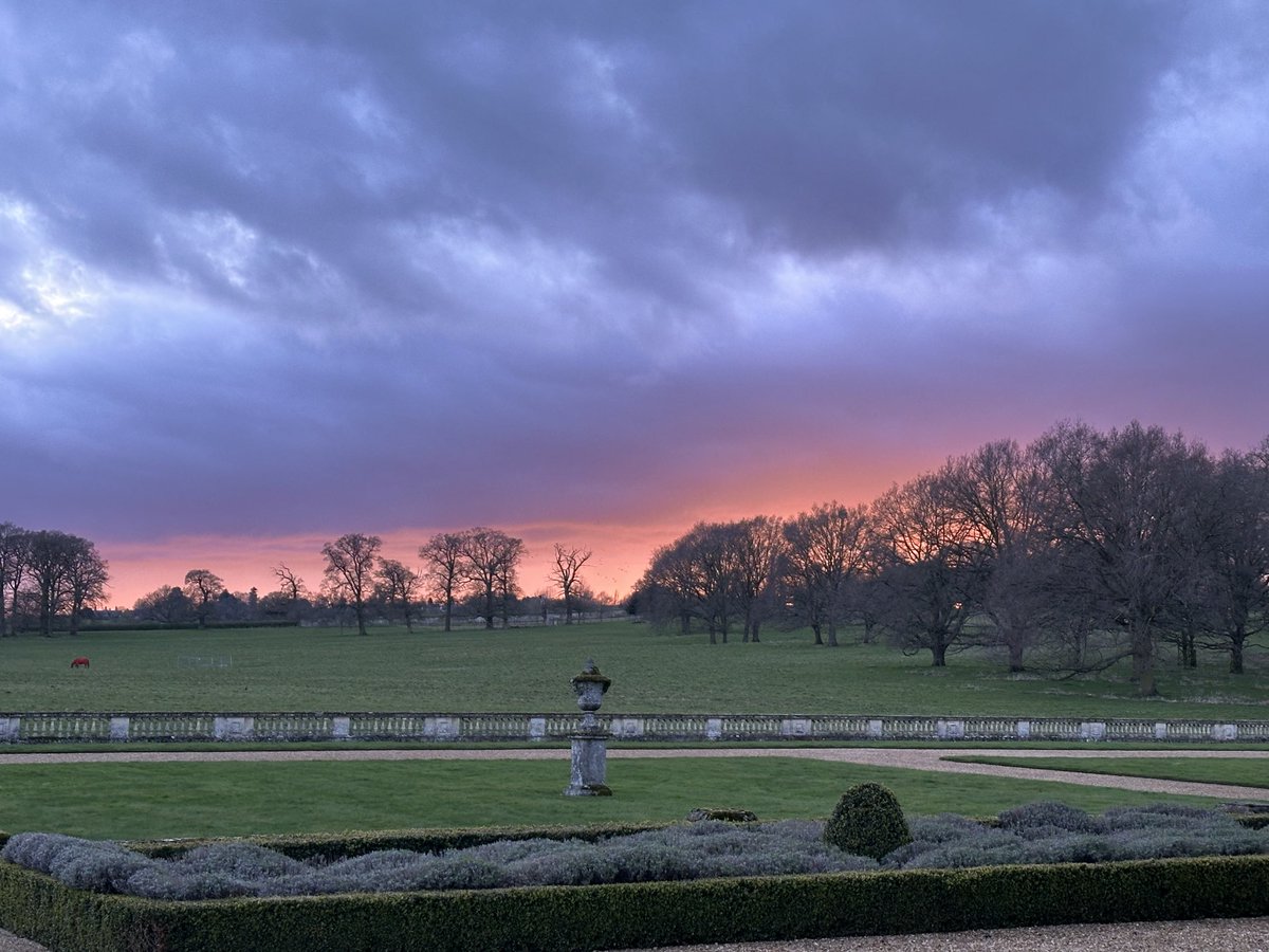 Dramatic sunset over the Deer Park at ⁦@AlthorpHouse⁩ this Good Friday evening.