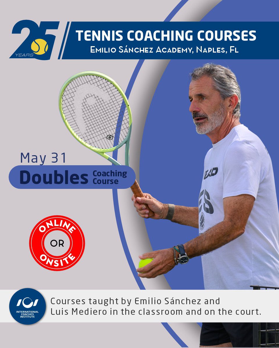 Mark your calendars‼️Coaching courses with Emilio Sanchez and team start May 27th. 
Don’t miss out! 💥

 🔗 to sign up & more info: pfd462w9.pages.infusionsoft.net
#esflorida #coachingcourses #esnaples #icicoaching #emiliosanchez