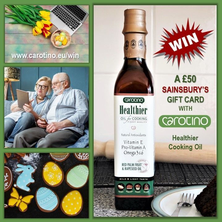 Got a few minutes to spare this Easter weekend? Don't forget to enter our latest #competition for the chance to #win a £50 Sainsbury's gift card with versatile, vitamin-rich Carotino Healthier Cooking Oil. carotino.eu/win #competitiontime #giveaway #giveawayalert
