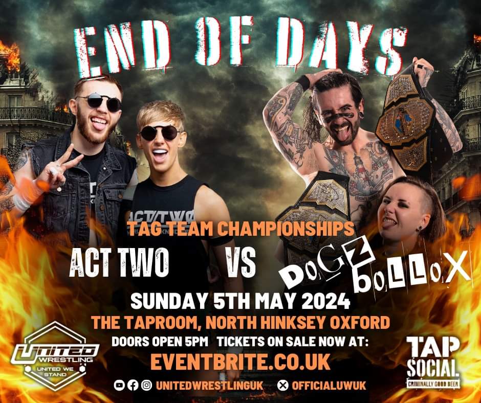 🔥 Time for another belter of a match! @SweetPrinceBH & @jackknudsen01 return to United Wrestling to face the WORLD Tag Team Champions @KiraChimera & @ScottyRawk tHe DogZ BoLloX! 🐶 🥜 Tickets moving fast! eventbrite.co.uk/e/719859748887…