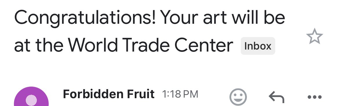 holy sh!t. my artwork is gonna be shown in nyc at the OCULUS in the WORLD TRADE CENTER 4/4/24 2-7pm et!!! oh my fcks.  this is kinda crazy. 🙊🤯🥹