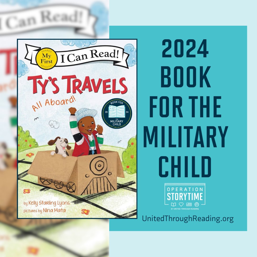 Celebrate Month of the Military Child with United Through Reading's Book for the Military Child! Ty's Travels: All Aboard! by Kelly Starling Lyons & Niña Mata inspires military kids to use their imaginations with boxes after a move. unitedthroughreading.org/milkidbook24 #MOMC @UTR4Military