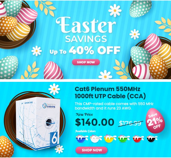 smartechcables's tweet image. 🐰Slash Your Easter Spending! Up to 40% Off Starts Now 💫⚡🌟

📌 LIMITED INVENTORY!
📞 347 748 1818
🌐 smartechcables.com

#SmartechCables #StructureCabling #high #performance #connectivity #Bulk #cat6 #plenum #1000ft #Wire #longwWire #lowvoltagenation #eastereggs🥚🥚🥚