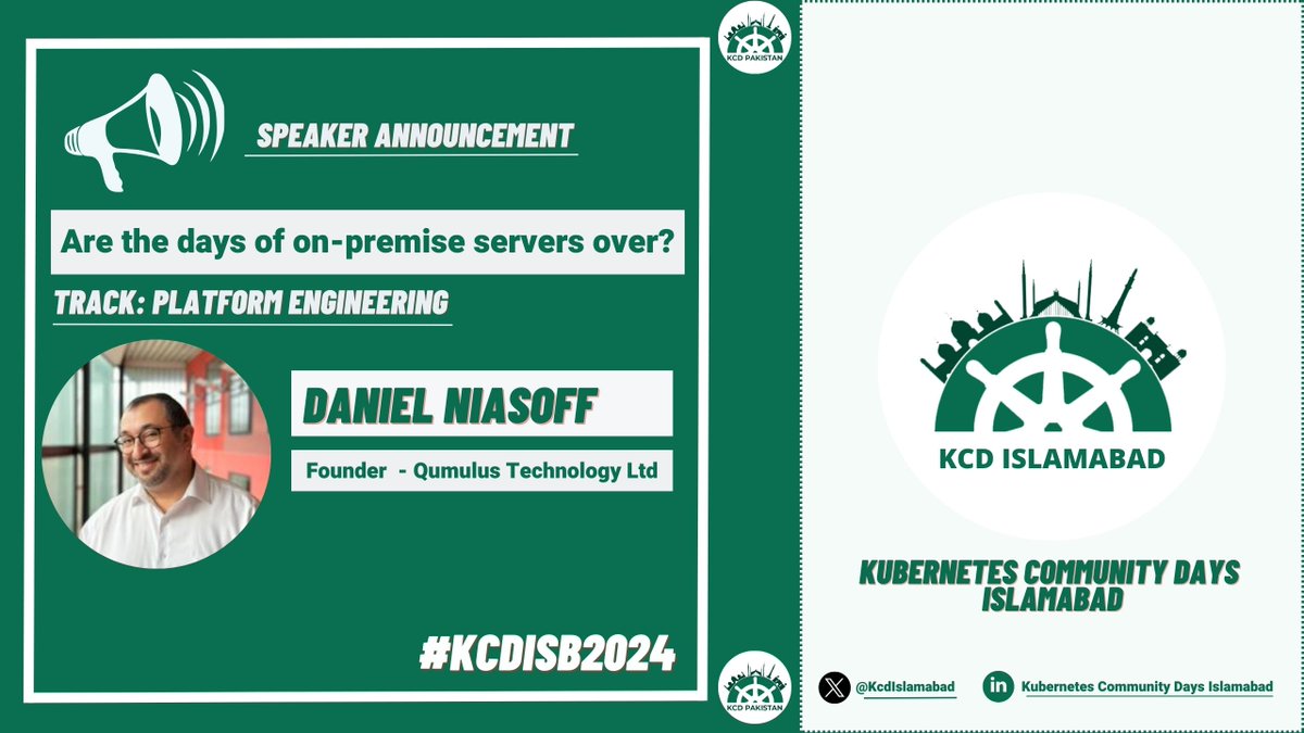 Welcome Daniel to @KcdIslamabad The speech argues that while the public cloud offers advantages, we should be looking as a community to reverse this trend to enable choice and sovereignty over our data and platform. Agenda: community.cncf.io/events/details…