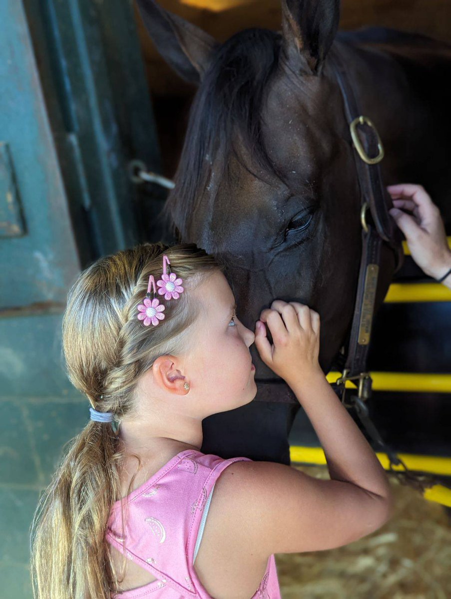 Our girl, and Harper’s favorite horse, Exageradora ran a nice 2nd today at @TampaBayDownsFL facing winners for the first time! Great job by @WPottsRacing and the Tampa team getting her ready and a perfect ride by jockey Marielys Almedina keeping her in the race the whole way!🏇🏇