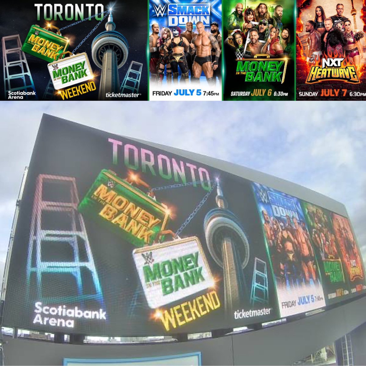 Ka-ching! We drop kicked a campaign for @WWE Money in the Bank Weekend at Scotiabank Arena in Toronto, Canada! How about that, eh?! * 🇨🇦 🇨🇦 🇨🇦 * #wwe #moneyinthebank