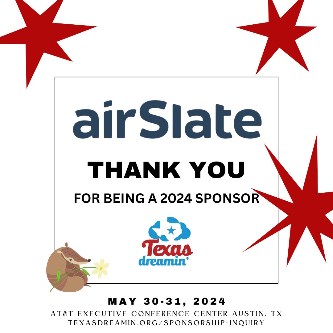 We want to thank @airSlate for being a #TXD24 Sponsor!!! 🙌 🎉