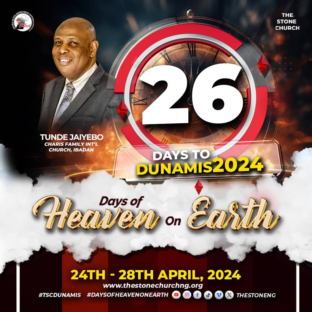 thestoneng's tweet photo. The Heralds proclaim: Days of Heaven on Earth;  Dunamis 2024, 26 days to go!  

#TSCOnline #TheStoneChurch #Dunamis24 https://t.co/N8mfWvW23C