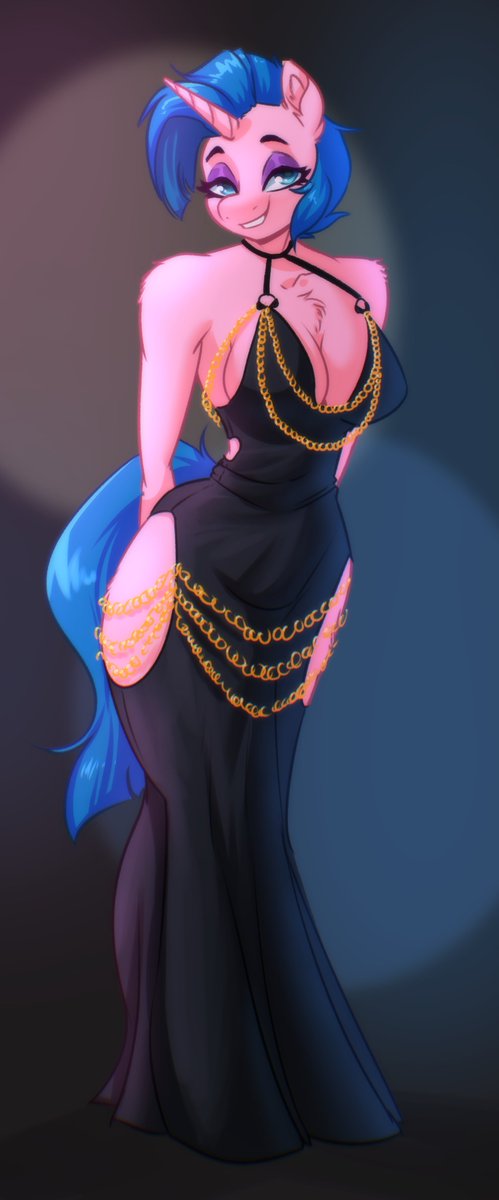 Comm for @evilpoptartpony of a horse in the funny meme dress