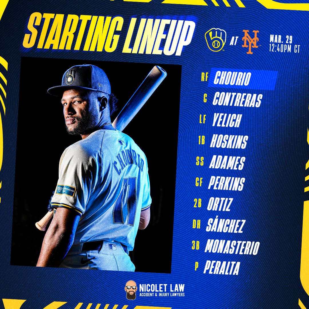 Brewers's tweet photo. Game number one ‼️

📺: @BallySportWI 
📻: @620wtmj 

#ThisIsMyCrew | @NicoletLaw https://t.co/rAcLBz36F5