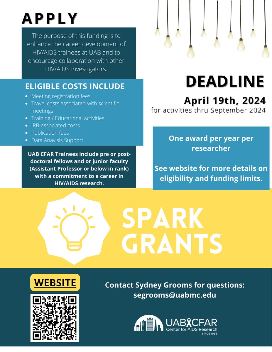Apply for a Spark Grant today! Applications are due April 19th. Website: conta.cc/3TG5gto Application: conta.cc/3TGCfOr