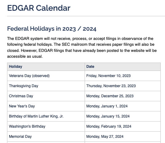 Julian Klymochko on X: "Attention securities analysts: While markets are  closed for the Good Friday holiday, EDGAR is OPEN 500+ SEC filings have  already hit this morning. Let's work https://t.co/PKctL318Sq" / X