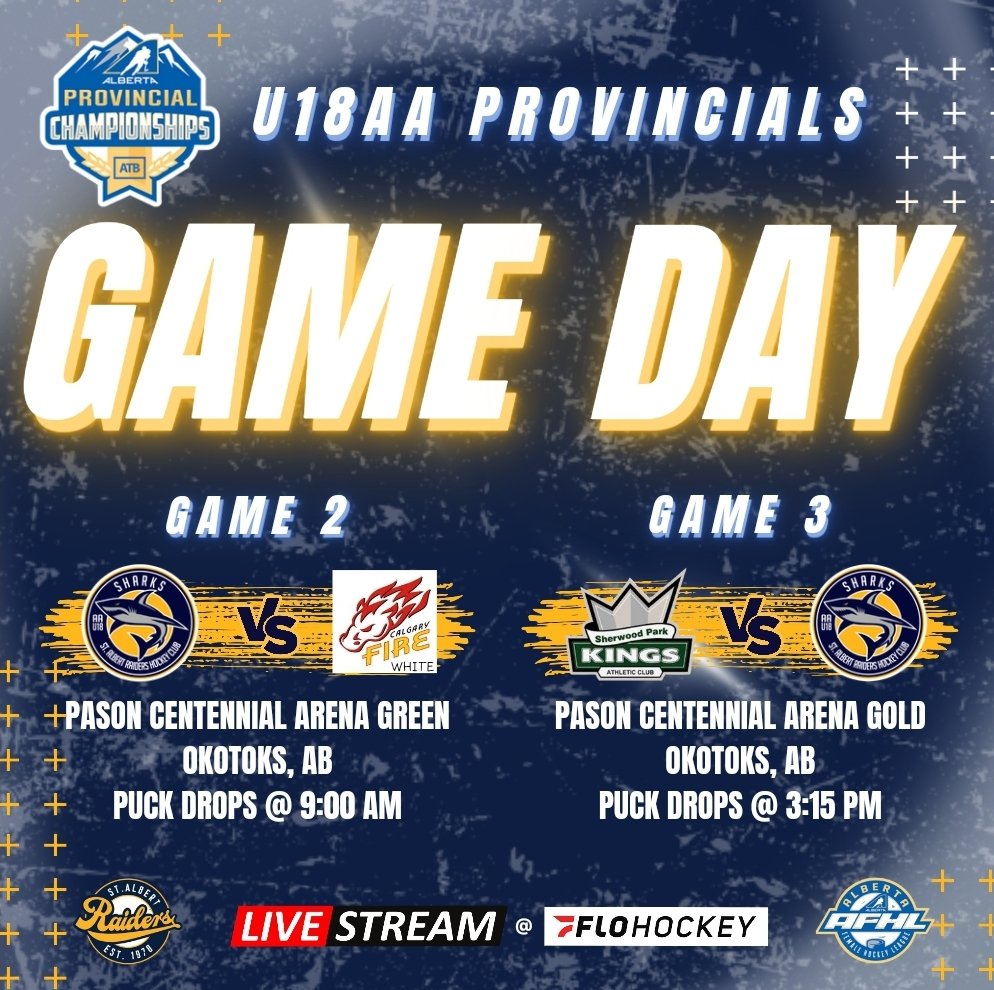 It's GAME DAY!!  The SHARKS face off against @calgaryfireu18aared at 9am and then @furyspkac at 3:15pm. 

Catch all  the action on <a href="/flohockey/">FloHockey</a> 

🦈🦈  GO SHARKS GO!!  🦈🦈

#raiderssharks #raidershockey #afhl  #GAMEDAY #GameTime #provincialsweekend #workhardplayhard #beJAWsome