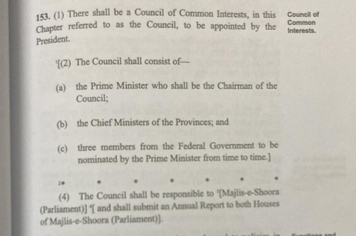Please refer to the Constitution of the Islamic Republic of Pakistan which states that PM may nominate three members from the Federal Government in the Council of Common Interests. Nobody has been replaced or substituted. CCI is being constituted for the first time by this