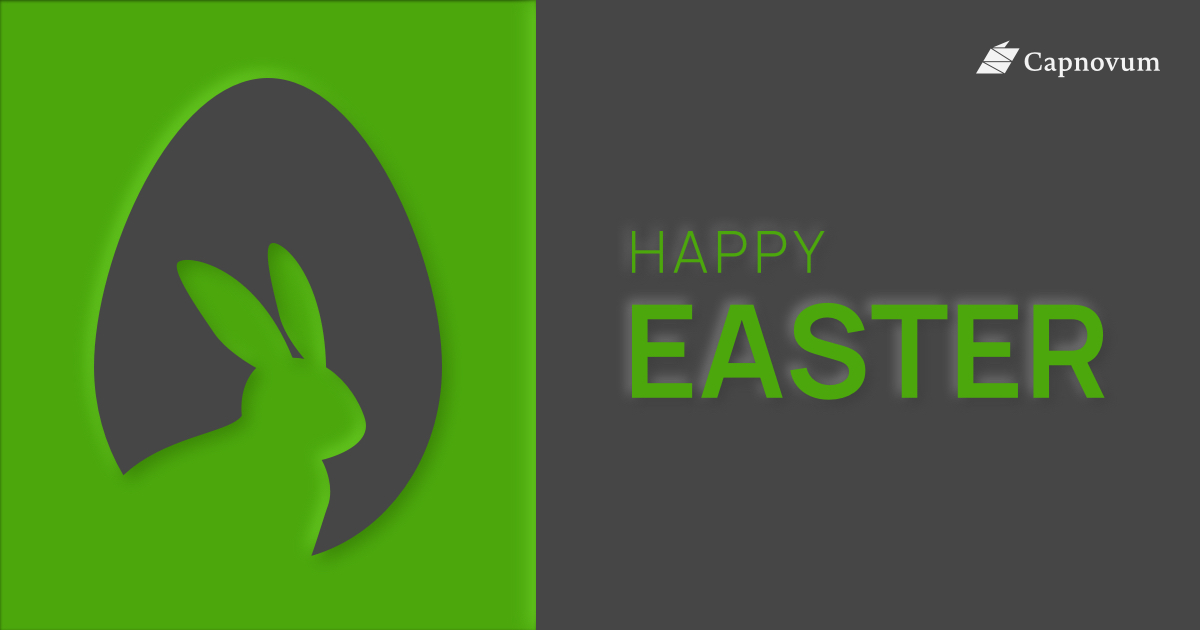 Capnovum is wishing you a Happy Easter 2024

----
capnovum.com
#HappyEaster2024 #Capnovum #RegTech #IndustryAgnostic #Innovation #HorizonScanning #ESG #AI #GenAI