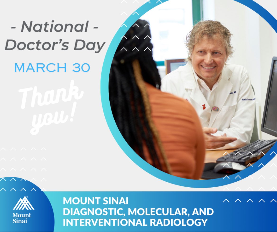 On March 30th, we observe #nationaldoctorsday . We honor our Diagnostic, Molecular, and Interventional Radiology team. We value your dedication and your compassion you show in providing patient care. @RofskyMD @MountSinaiDMIR