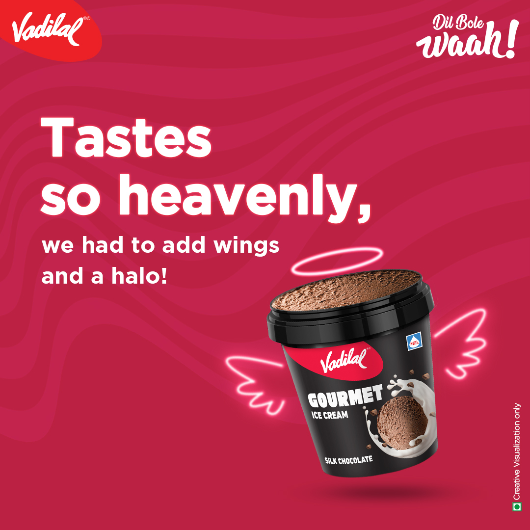 icecreamvadilal's tweet photo. Abb yeh hua naa real mankind’s angel! 😉🍦

#DilBoleWaahWaahWaah #waahvadilal #silkchocolate #icecreamtime #desserttime #icecreamlover #dessertsofinstagram #heavenly #angels #tasty #dessertheaven #tryit #fridayfun #needdessert #vadilalicecream https://t.co/YglLqLNOUx